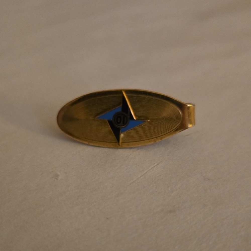 Elegant Gold and Blue Star Tie Clip.